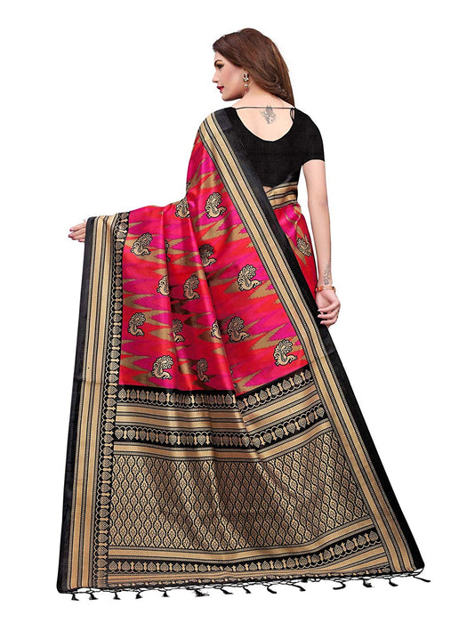 Black, Pink, Multi Color Poly Silk Saree only in Bigswipe