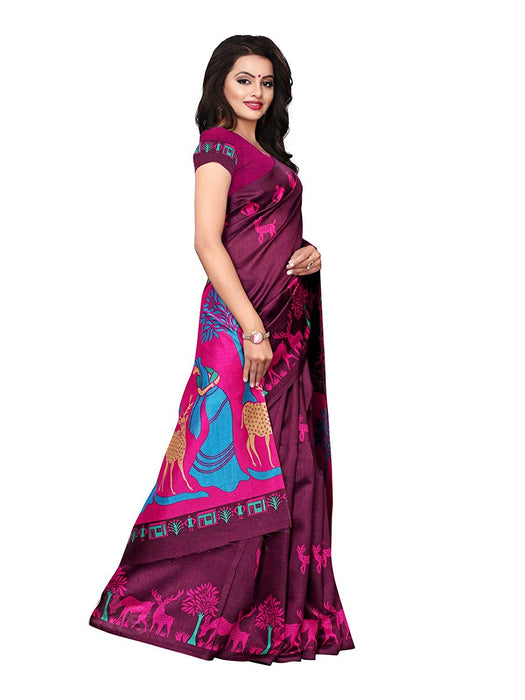 Purple Color Poly Silk (Kashmiri Silk) Saree