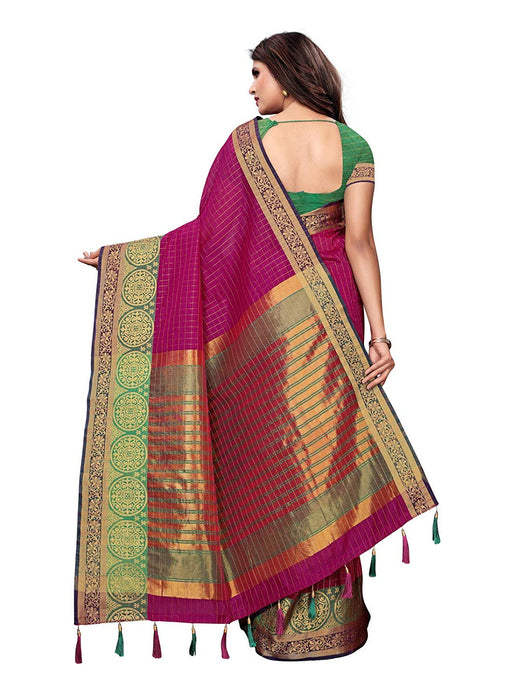 Purple Color Chanderi Silk Saree