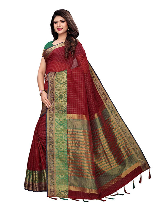 Maroon Color Chanderi Silk Saree only in Bigswipe