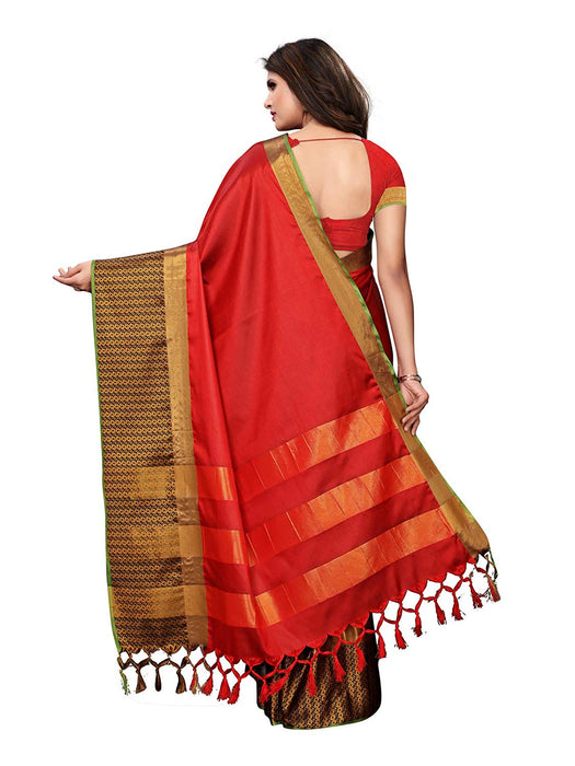 Maroon, Black Color Poly Silk Saree only in Bigswipe