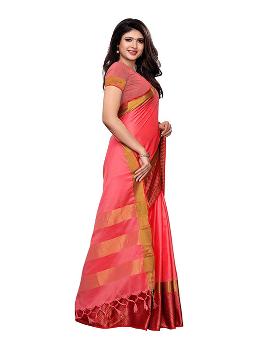 Pink, Purple Color Poly Silk Saree only in Bigswipe