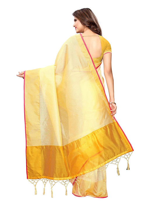 Beige Color Cotton Silk Saree only in Bigswipe