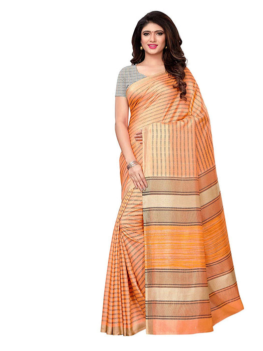 Peach, Multi Color Vichitra Silk (Art Silk) Saree only in Bigswipe