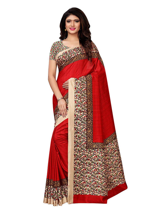 Maroon, Multi Color Vichitra Silk (Art Silk) Saree only in Bigswipe