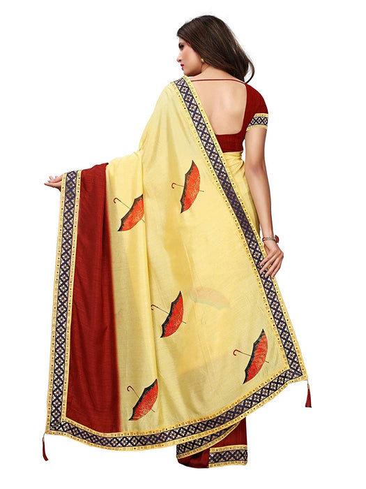 Beige, Brown Color Poly Silk Saree only in Bigswipe