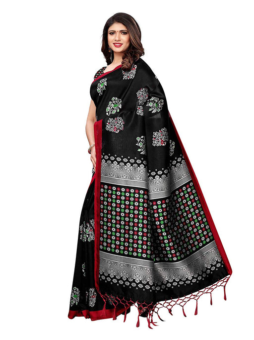 Black, Multi Color Poly Silk Saree only in Bigswipe