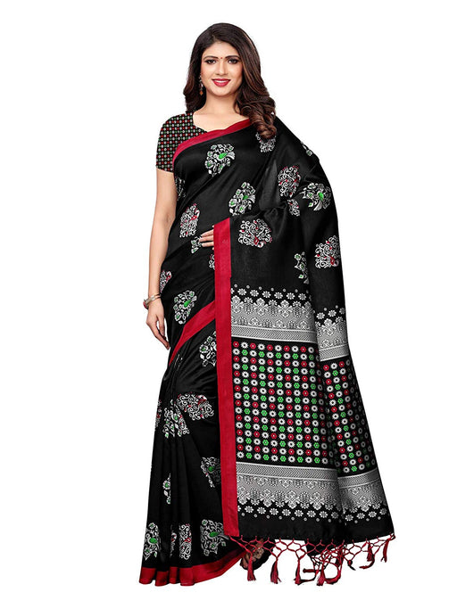 Black, Multi Color Poly Silk Saree only in Bigswipe