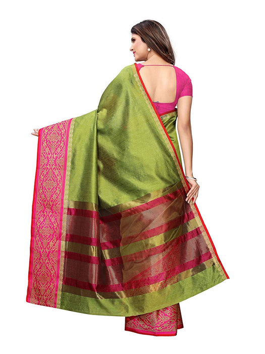 Green Color Poly Silk Saree only in Bigswipe