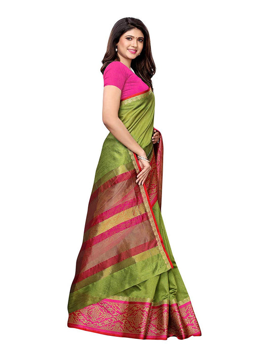 Green Color Poly Silk Saree only in Bigswipe