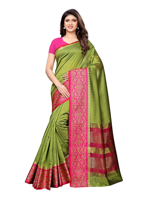 Green Color Poly Silk Saree only in Bigswipe