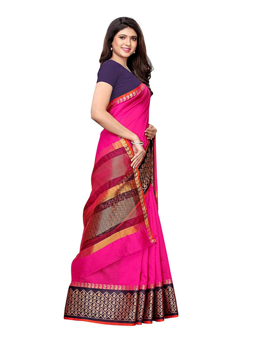 Pink Color Poly Silk Saree only in Bigswipe