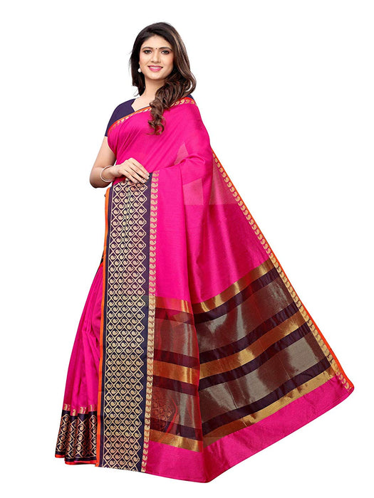 Pink Color Poly Silk Saree only in Bigswipe