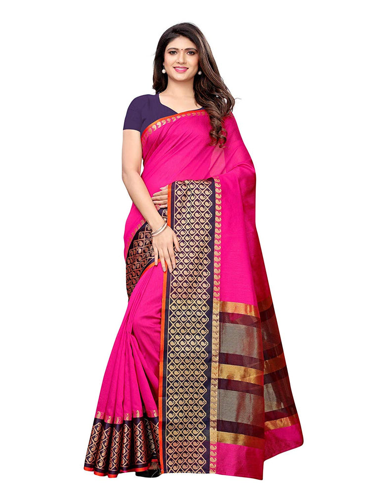 Pink Color Poly Silk Saree only in Bigswipe