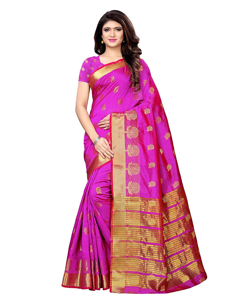 Pink Color Poly Silk Saree only in Bigswipe