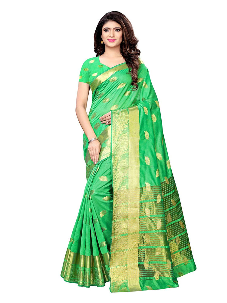 Green Color Poly Silk Saree only in Bigswipe