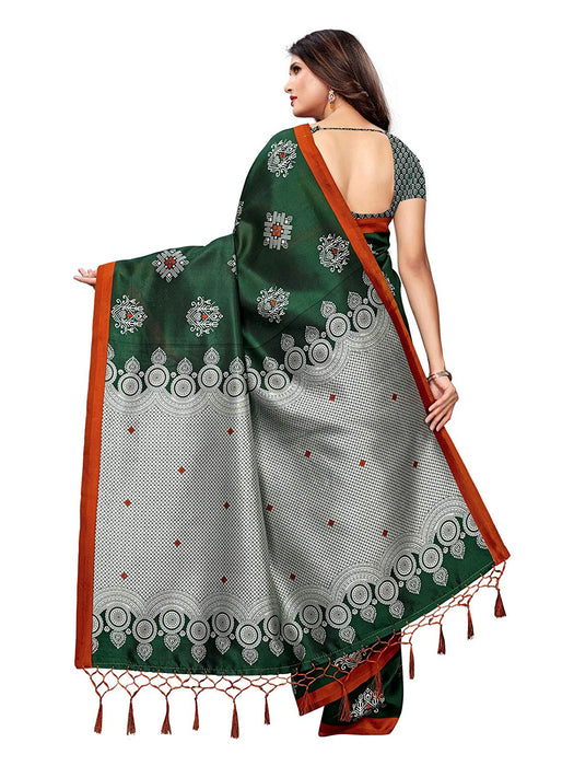 Green, Multi Color Poly Silk Saree only in Bigswipe