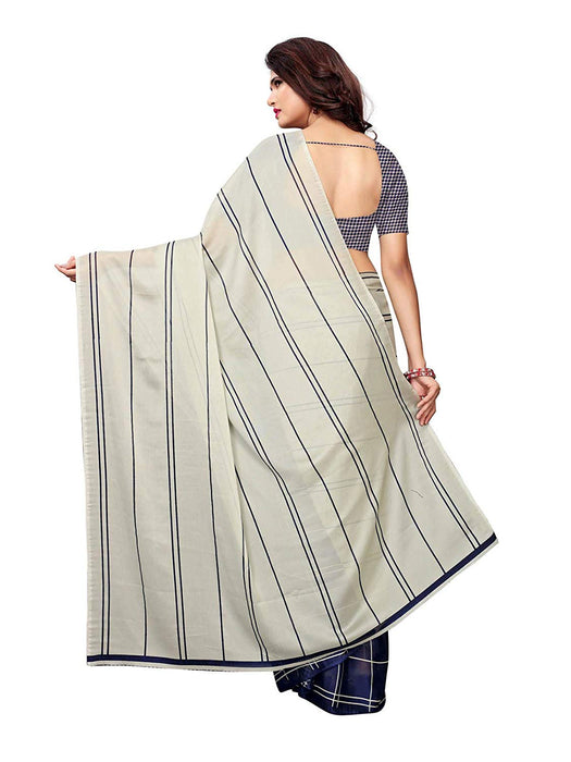 Navy Blue Color Shimmer (Chiffon) Saree only in Bigswipe