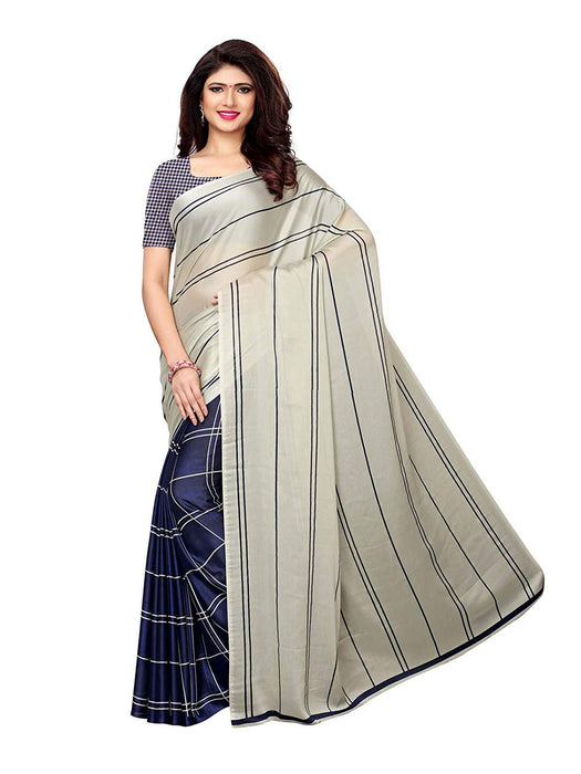 Navy Blue Color Shimmer (Chiffon) Saree only in Bigswipe