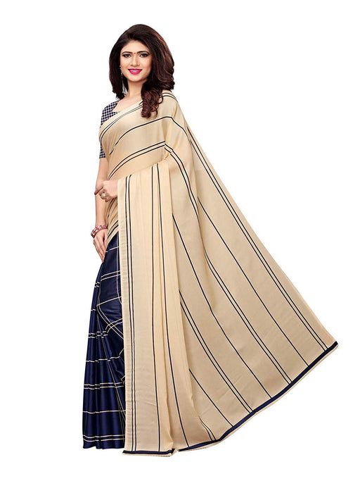 Navy Blue Color Shimmer (Chiffon) Saree only in Bigswipe