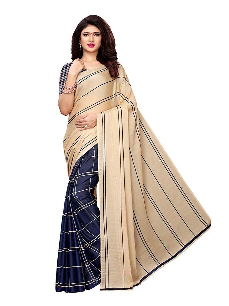 Navy Blue Color Shimmer (Chiffon) Saree only in Bigswipe