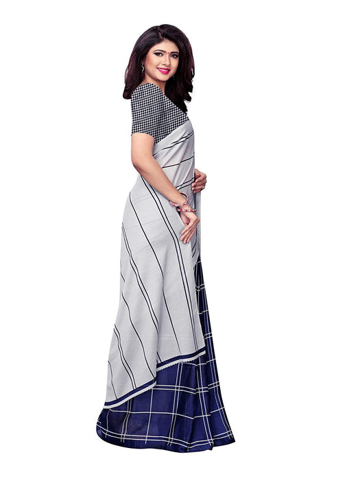 Navy Blue Color Shimmer (Chiffon) Saree only in Bigswipe