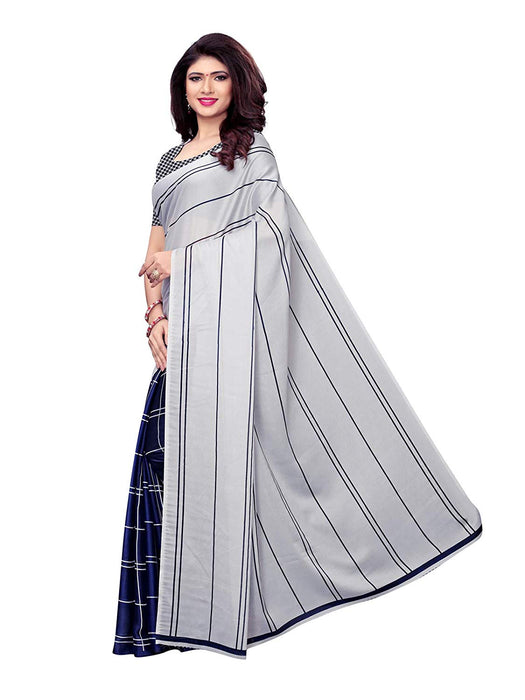 Navy Blue Color Shimmer (Chiffon) Saree only in Bigswipe