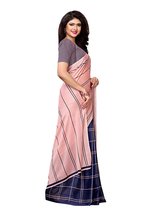 Navy Blue Color Shimmer (Chiffon) Saree only in Bigswipe