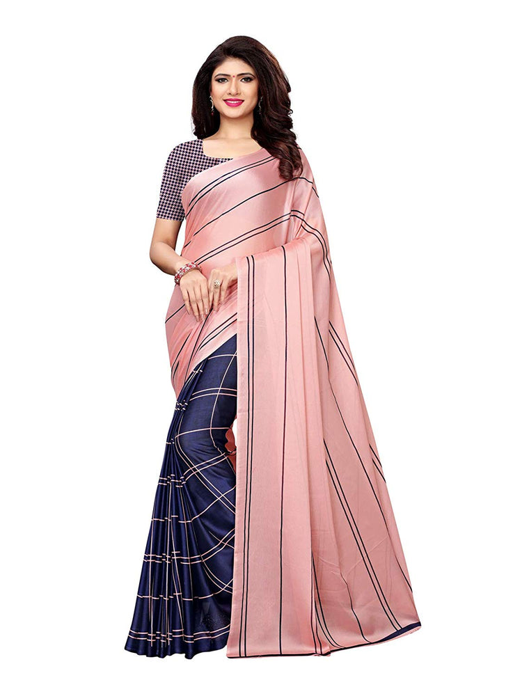 Navy Blue Color Shimmer (Chiffon) Saree only in Bigswipe