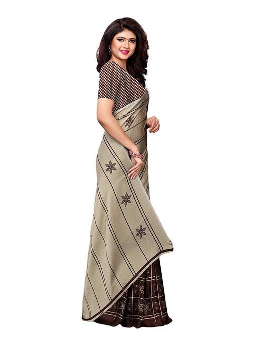 Brown Color Shimmer (Chiffon) Saree only in Bigswipe