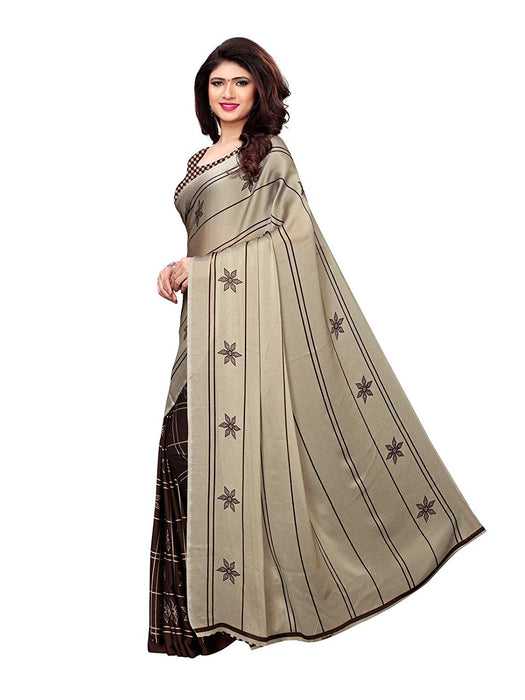 Brown Color Shimmer (Chiffon) Saree only in Bigswipe