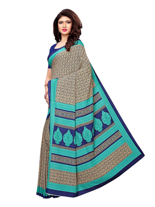 Beige, Navy Blue, Multi Color Crepe Saree only in Bigswipe