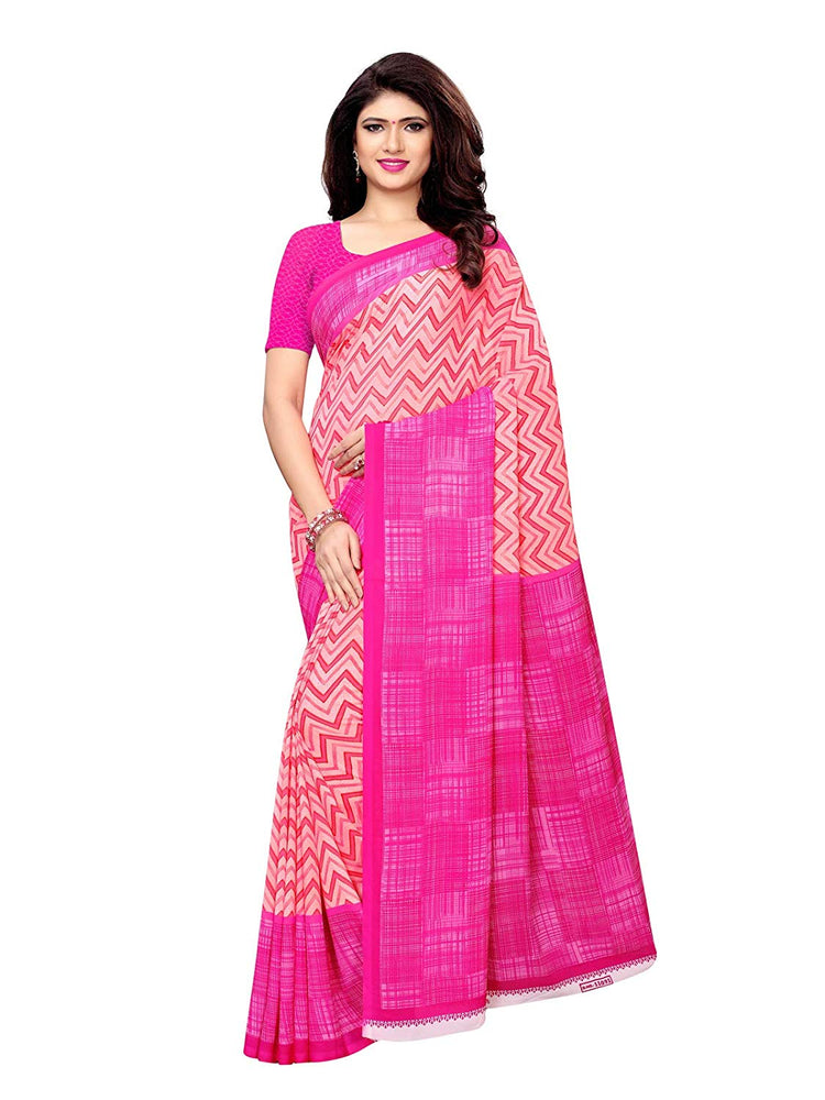 Pink, Off White, Multi Color Crepe Saree only in Bigswipe