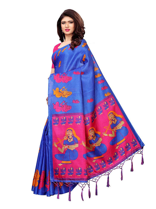 Blue, Pink Color Art Silk Saree only in Bigswipe