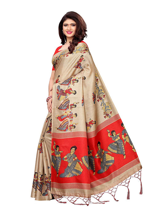 Beige, Maroon Color Art Silk Saree only in Bigswipe