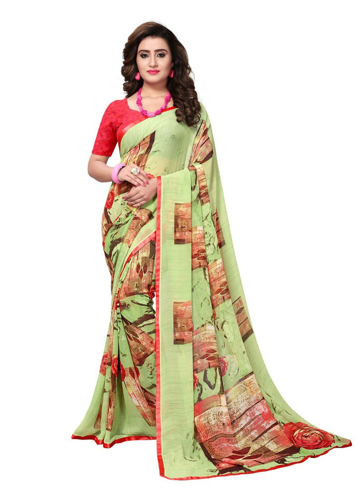 Green, Multi Color  Georgette Saree only in Bigswipe