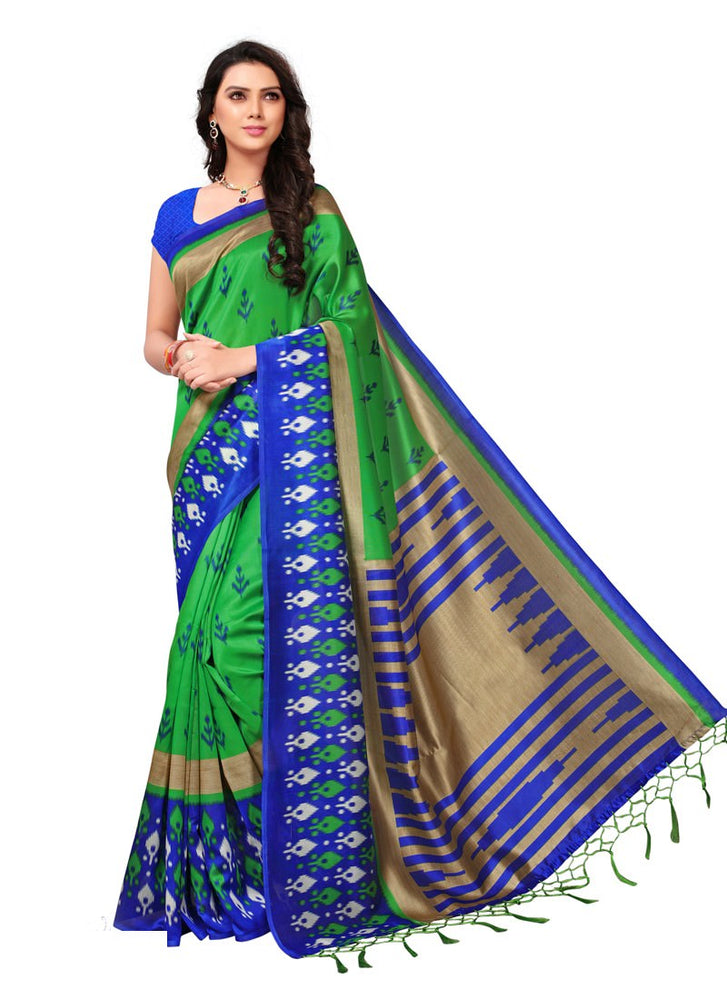 Green, Blue, Multi Color  Poly Silk Saree only in Bigswipe