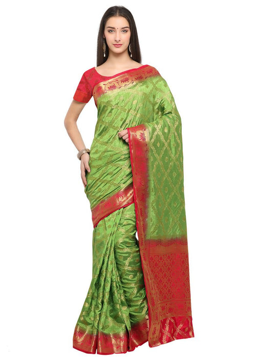 Green Color Poly Silk Saree only in Bigswipe