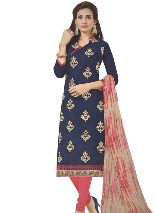 Embroidered Jacquard Cotton Unstitched Dress Material For Women only in Bigswipe