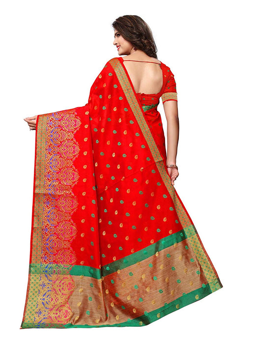 Red Color Chanderi Silk Saree