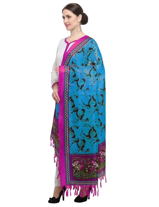 Blue, Multi Color Art Silk Dupatta only in Bigswipe