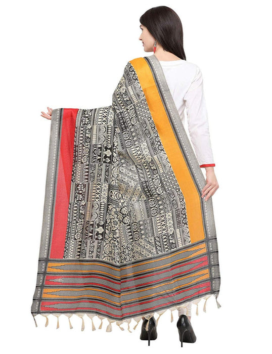 Beige, Black, Multi Color Bhagalpui Silk Dupatta only in Bigswipe