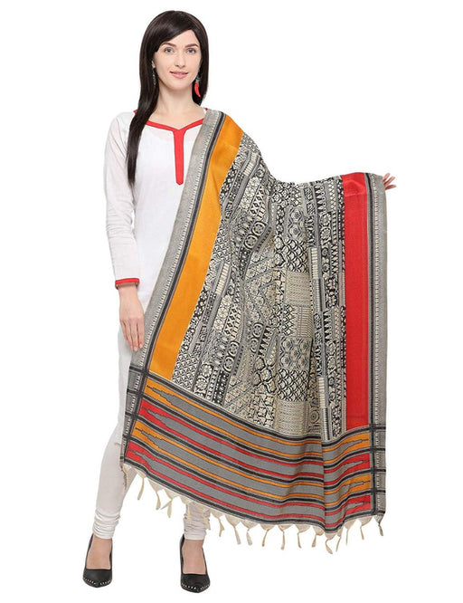 Beige, Black, Multi Color Bhagalpui Silk Dupatta only in Bigswipe