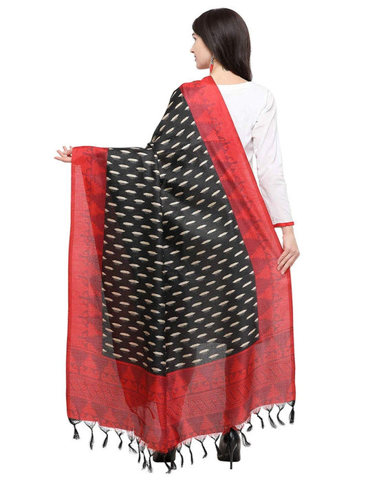 Black, Red, Beige Color Bhagalpui Silk Dupatta only in Bigswipe