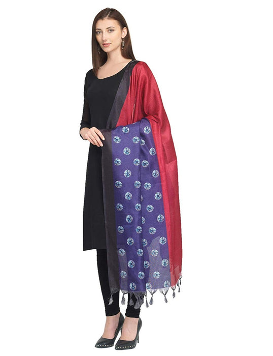 Maroon, Purple Color Bhagalpuri Silk Dupatta only in Bigswipe