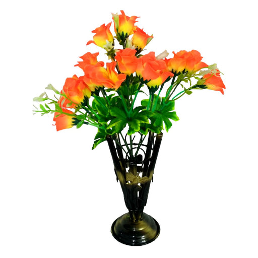 Iron Vase with Artificial Plastic Flower (1 Piece) only in Bigswipe