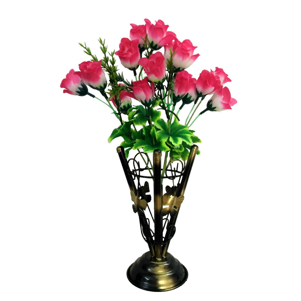 Iron Vase with Artificial Plastic Flower (1 Piece) only in Bigswipe