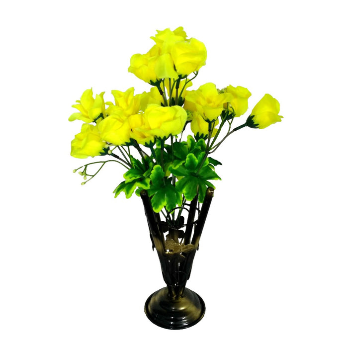 Iron Vase with Artificial Plastic Flower (1 Piece) only in Bigswipe