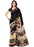 Printed Faux Georgette Black Color Saree only in Bigswipe