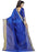 Blue Color Printed Cotton Polyester Silk Saree With Blouse only in Bigswipe